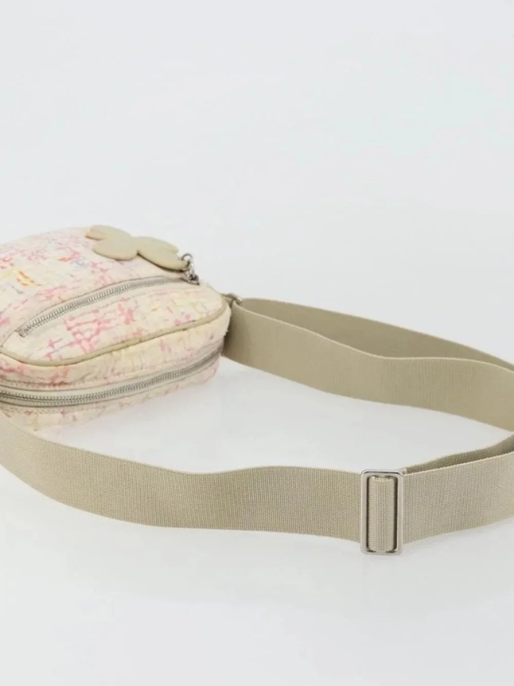 CHANEL Shoulder Bag Canvas Pink Beige Silver CC Auth BD1533
